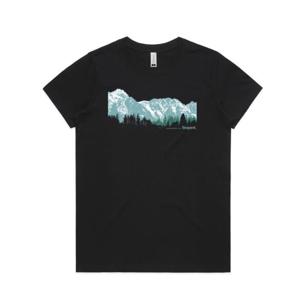 Queenstown Mountains - Womens Maple Organic Tee Thumbnail