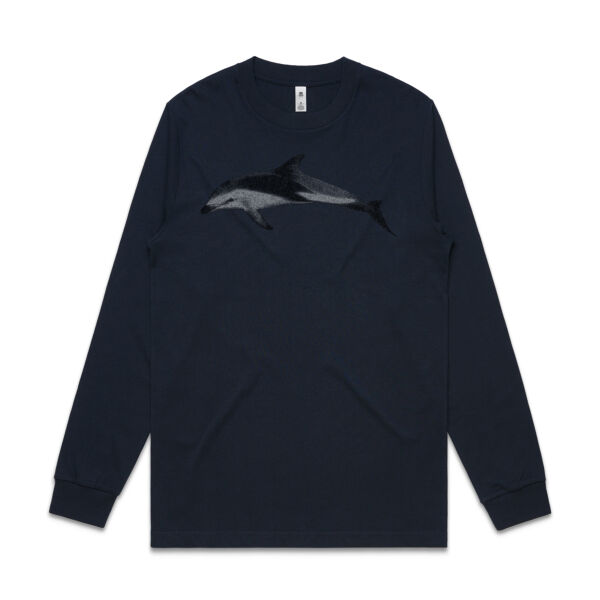 Māui Dolphin T-Shirt - Mens General Long Sleeve Tee Thumbnail