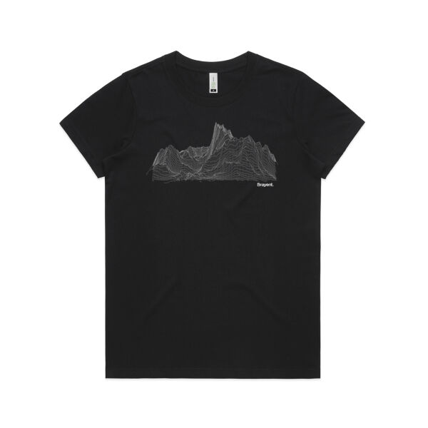Mountain Wireframe - Womens Maple Organic Tee Thumbnail