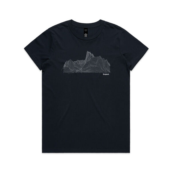 Mountain Wireframe - Womens Maple Tee Thumbnail