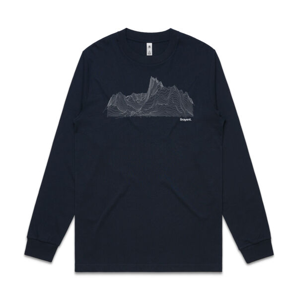 Mountain Wireframe - Mens General Long Sleeve Tee Thumbnail