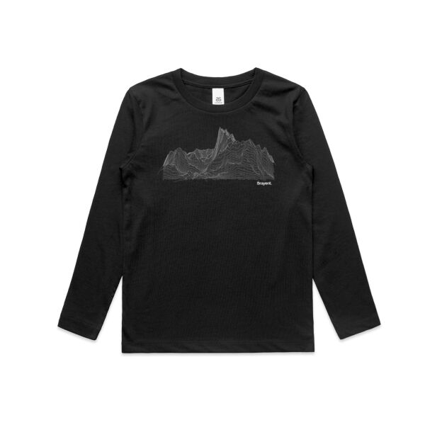 Mountain Wireframe - Kids Longsleeve Tee Thumbnail